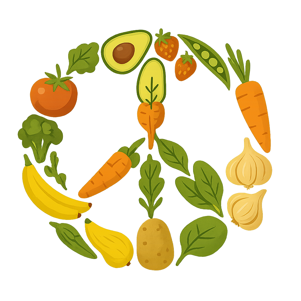 Peace Zeichen aus Gemüse als Logo
